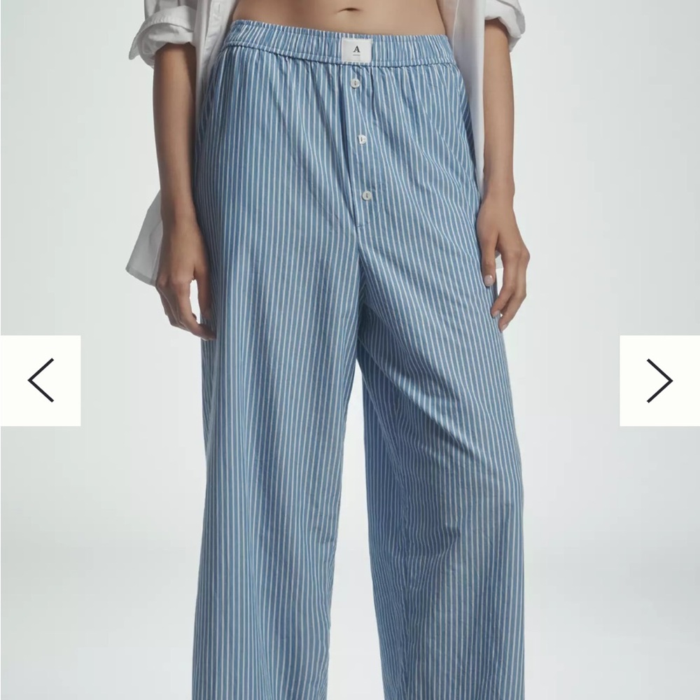Anthropologie Wren Blue and White Striped Wide Leg Pants